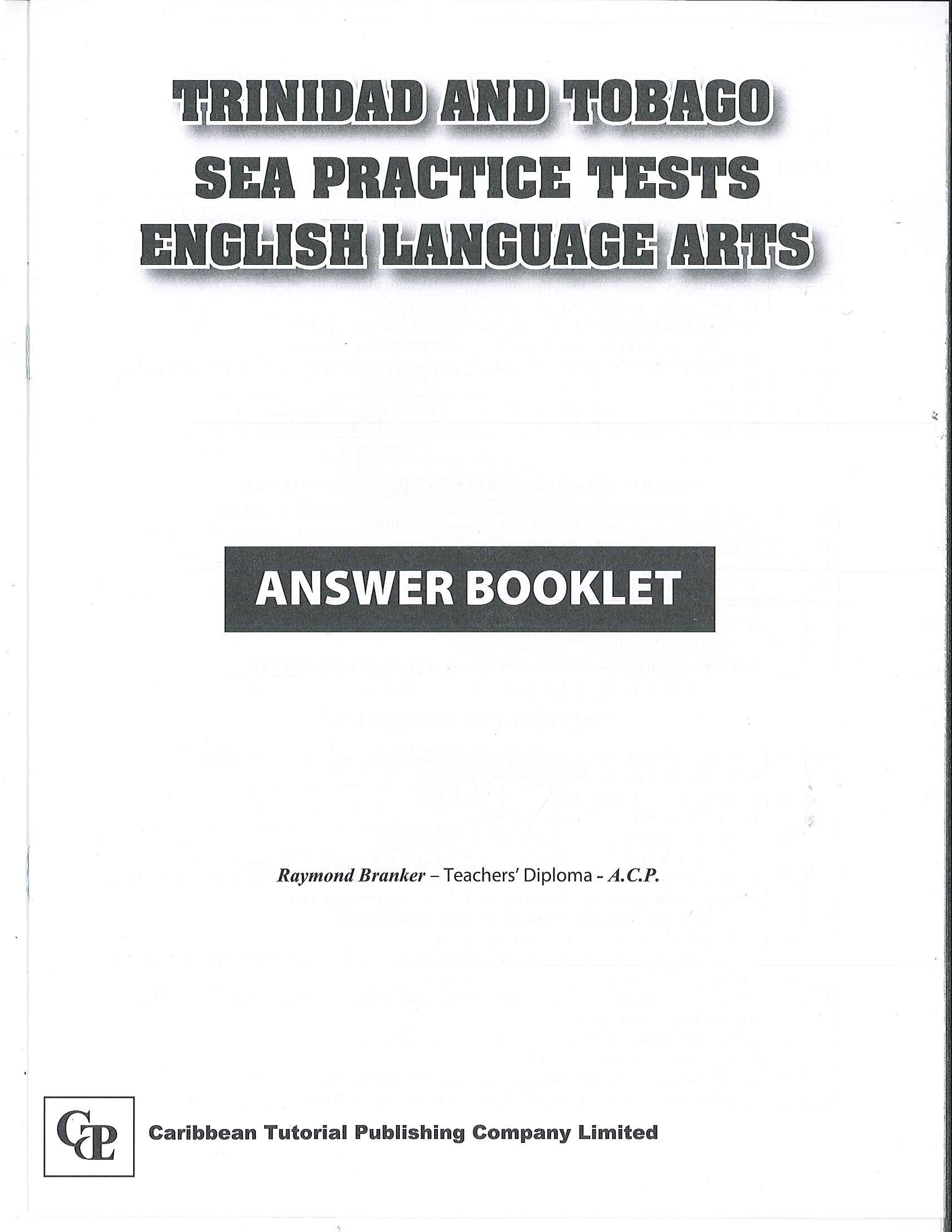 Trinidad and Tobago SEA Practice Tests English Language Arts Answer